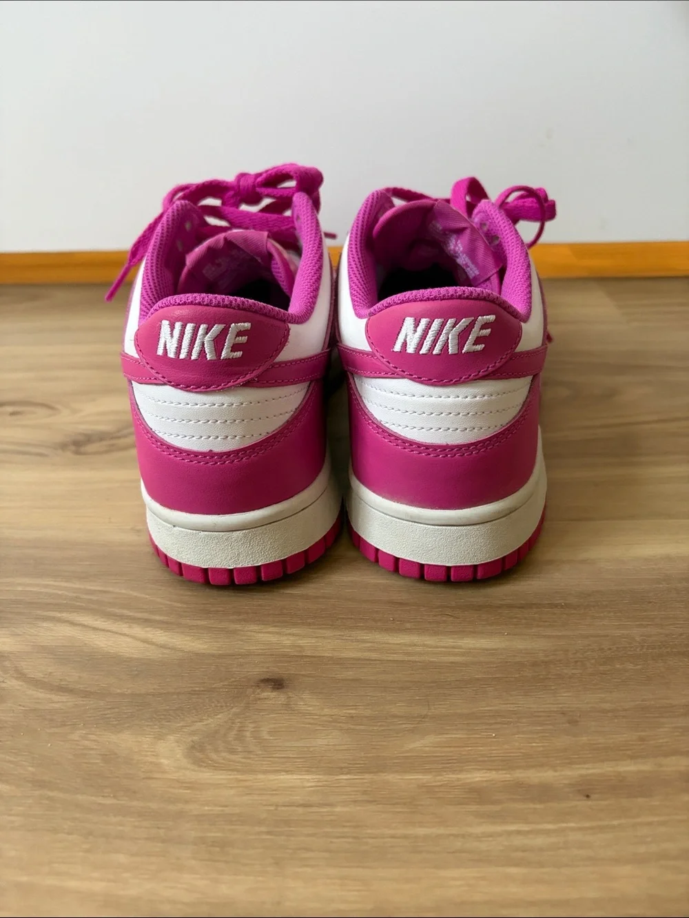 Nike White and Hot Pink Low-Top Sneakers
